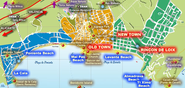 Benidorm Old Town Map - Vanda Jackelyn